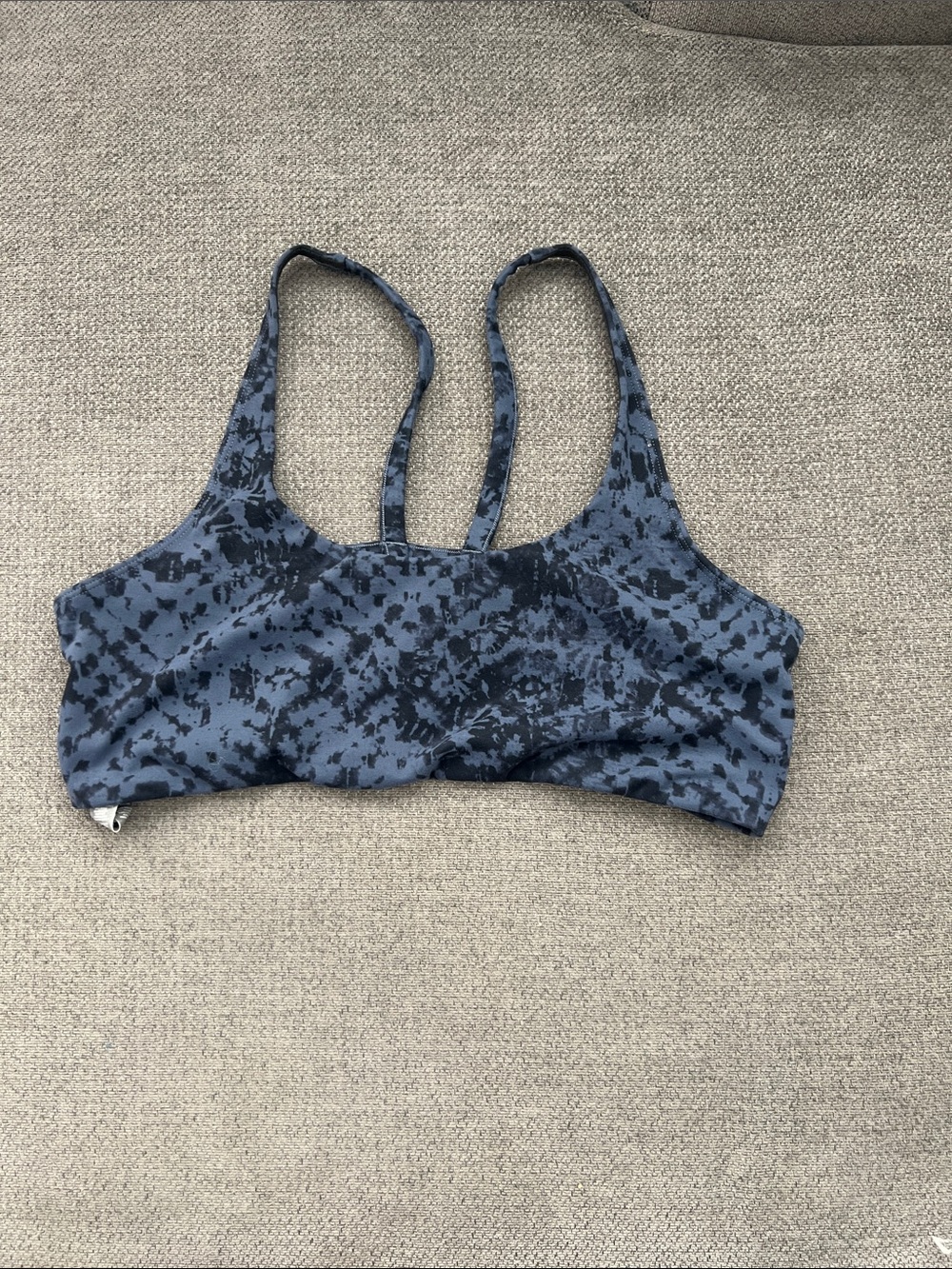 Women's Blue Black Printed Sports Bra